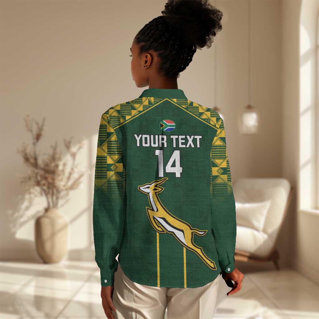 Custom South Africa Rugby Women Casual Shirt Go Champions Springboks LT14