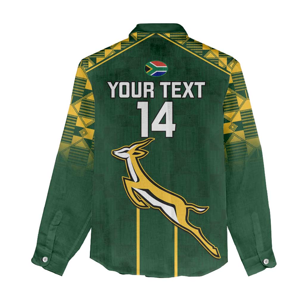 Custom South Africa Rugby Women Casual Shirt Go Champions Springboks LT14