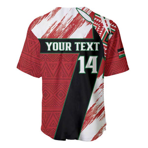 Custom Kenya Rugby Sevens Baseball Jersey Maasai Shield With African Pattern