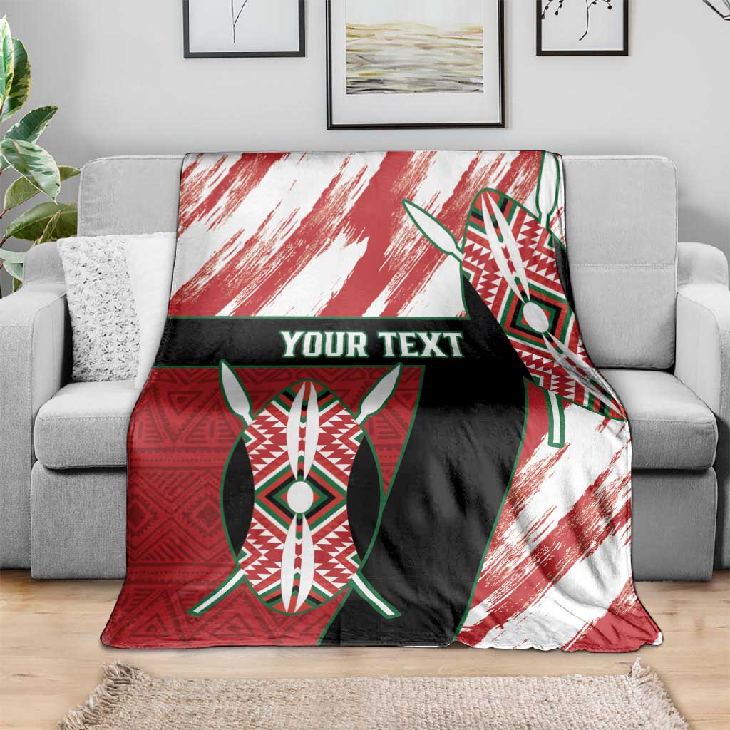 Custom Kenya Rugby Sevens Blanket Maasai Shield With African Pattern