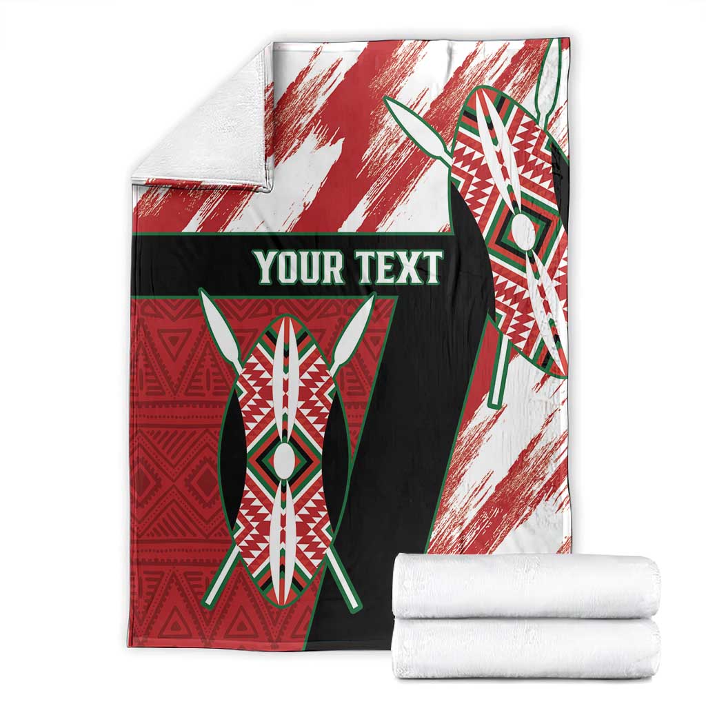 Custom Kenya Rugby Sevens Blanket Maasai Shield With African Pattern