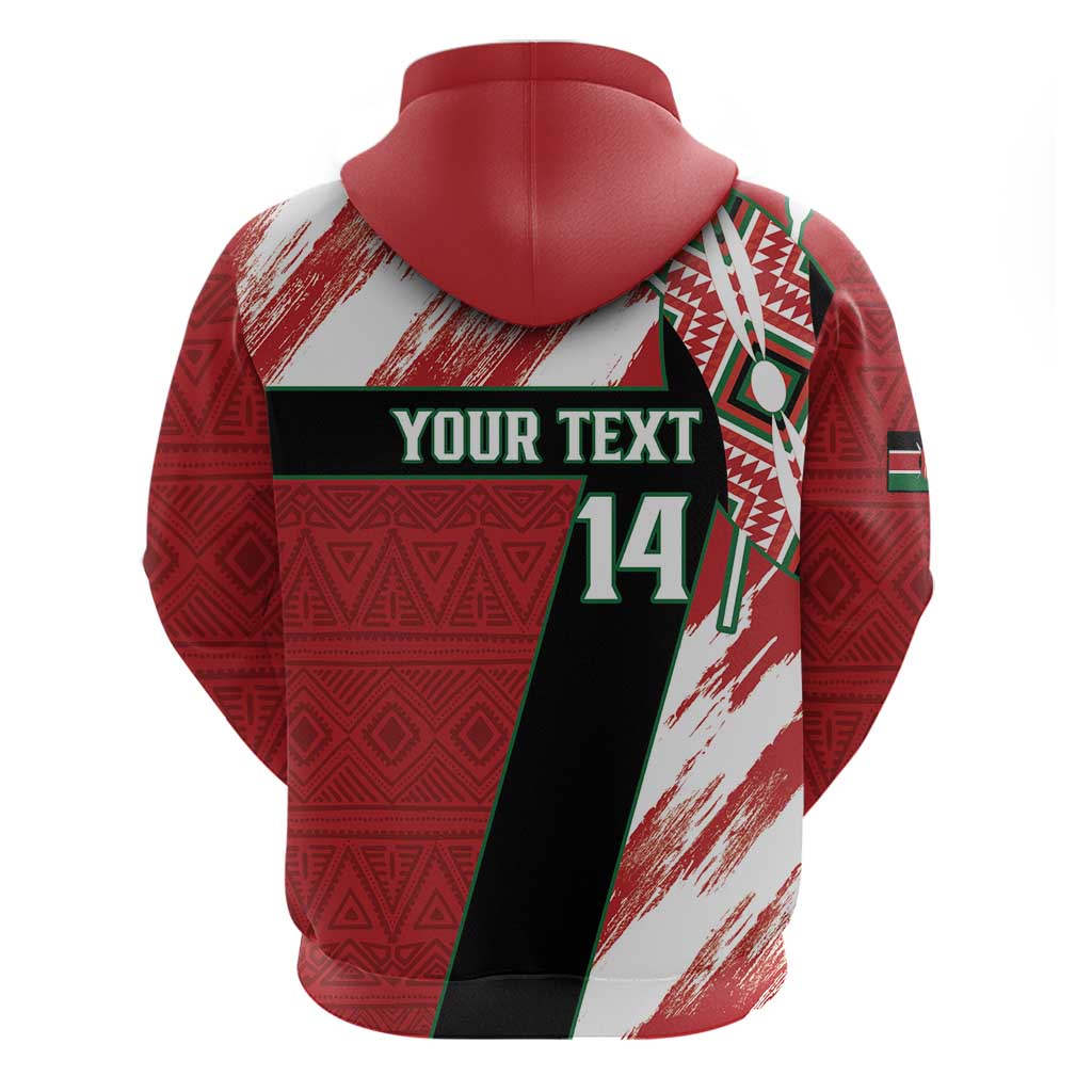 Custom Kenya Rugby Sevens Hoodie Maasai Shield With African Pattern