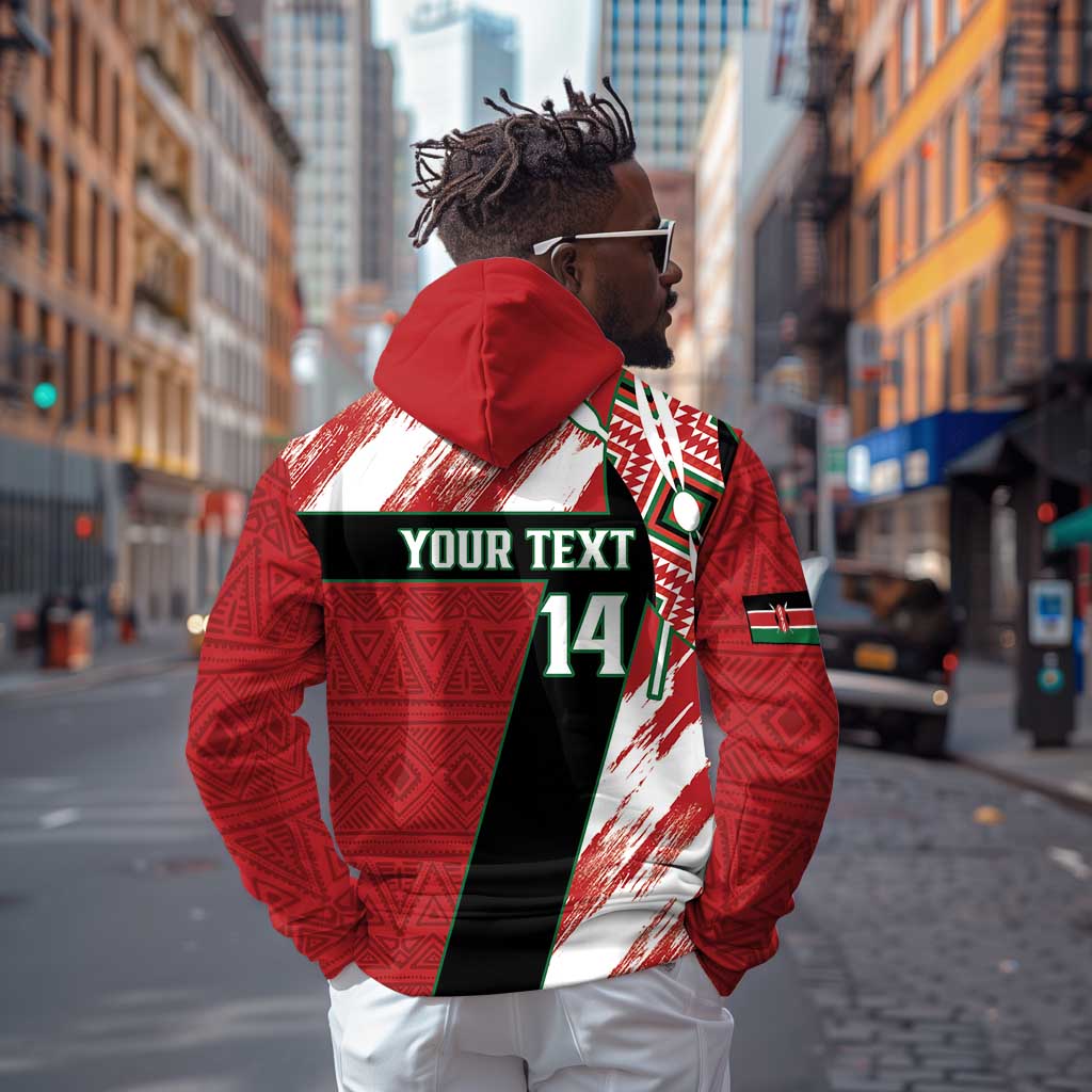 Custom Kenya Rugby Sevens Hoodie Maasai Shield With African Pattern
