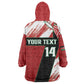 Custom Kenya Rugby Sevens Kid Wearable Blanket Hoodie Maasai Shield With African Pattern