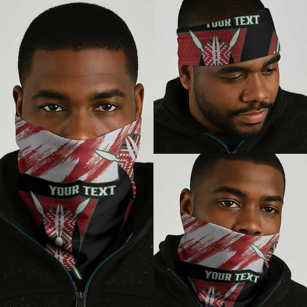 Custom Kenya Rugby Sevens Neck Gaiter Maasai Shield African Pattern LT14