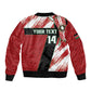 Custom Kenya Rugby Sevens Sleeve Zip Bomber Jacket Maasai Shield With African Pattern