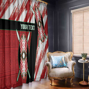 Custom Kenya Rugby Sevens Window Curtain Maasai Shield With African Pattern