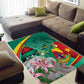 Monument de la Reunification Cameroun Area Rug Coat Of Arms With Lily Flowers