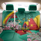 Monument de la Reunification Cameroun Back Car Seat Cover Coat Of Arms With Lily Flowers