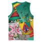 Monument de la Reunification Cameroun Basketball Jersey Coat Of Arms With Lily Flowers - African Pride