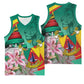 Monument de la Reunification Cameroun Basketball Jersey Coat Of Arms With Lily Flowers - African Pride