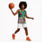Monument de la Reunification Cameroun Basketball Jersey Coat Of Arms With Lily Flowers - African Pride