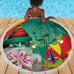 Monument de la Reunification Cameroun Beach Blanket Coat Of Arms With Lily Flowers