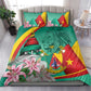 Monument de la Reunification Cameroun Bedding Set Coat Of Arms With Lily Flowers