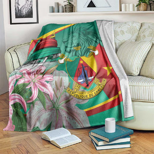Monument de la Reunification Cameroun Blanket Coat Of Arms With Lily Flowers