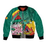 Monument de la Reunification Cameroun Bomber Jacket Coat Of Arms With Lily Flowers