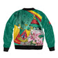 Monument de la Reunification Cameroun Bomber Jacket Coat Of Arms With Lily Flowers