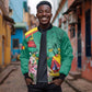 Monument de la Reunification Cameroun Bomber Jacket Coat Of Arms With Lily Flowers