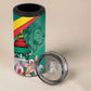 Monument de la Reunification Cameroun 4 in 1 Can Cooler Tumbler Coat Of Arms With Lily Flowers