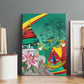 Monument de la Reunification Cameroun Canvas Wall Art Coat Of Arms With Lily Flowers