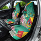 Monument de la Reunification Cameroun Car Seat Cover Coat Of Arms With Lily Flowers