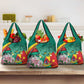 Monument de la Reunification Cameroun Grocery Bag Coat Of Arms With Lily Flowers