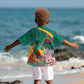 Monument de la Reunification Cameroun Kid Hawaiian Shirt Coat Of Arms With Lily Flowers