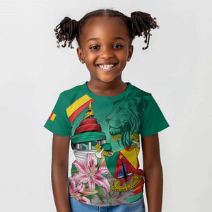 Monument de la Reunification Cameroun Kid T shirt Coat Of Arms With Lily Flowers