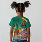 Monument de la Reunification Cameroun Kid T shirt Coat Of Arms With Lily Flowers