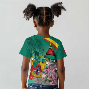 Monument de la Reunification Cameroun Kid T shirt Coat Of Arms With Lily Flowers