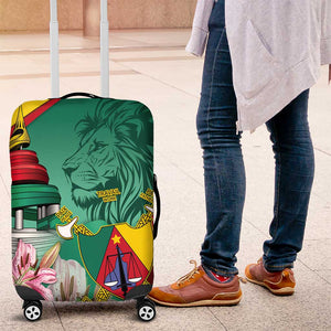 Monument de la Reunification Cameroun Luggage Cover Coat Of Arms With Lily Flowers