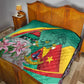 Monument de la Reunification Cameroun Quilt Coat Of Arms With Lily Flowers