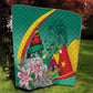 Monument de la Reunification Cameroun Quilt Coat Of Arms With Lily Flowers