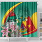 Monument de la Reunification Cameroun Shower Curtain Coat Of Arms With Lily Flowers