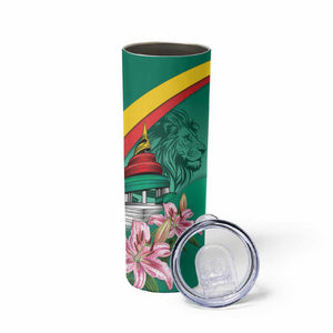 Monument de la Reunification Cameroun Skinny Tumbler Coat Of Arms With Lily Flowers