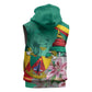 Monument de la Reunification Cameroun Sleeveless Hoodie Coat Of Arms With Lily Flowers - African Pride