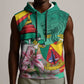 Monument de la Reunification Cameroun Sleeveless Hoodie Coat Of Arms With Lily Flowers - African Pride