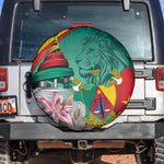 Monument de la Reunification Cameroun Spare Tire Cover Coat Of Arms With Lily Flowers