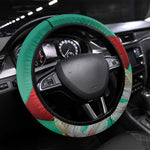 Monument de la Reunification Cameroun Steering Wheel Cover Coat Of Arms With Lily Flowers