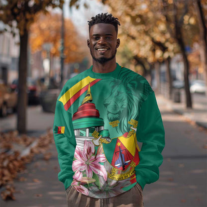 Monument de la Reunification Cameroun Sweatshirt Coat Of Arms With Lily Flowers