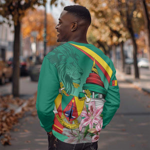 Monument de la Reunification Cameroun Sweatshirt Coat Of Arms With Lily Flowers