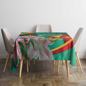 Monument de la Reunification Cameroun Tablecloth Coat Of Arms With Lily Flowers