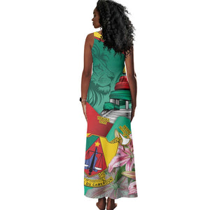 Monument de la Reunification Cameroun Tank Maxi Dress Coat Of Arms With Lily Flowers