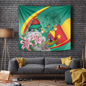 Monument de la Reunification Cameroun Tapestry Coat Of Arms With Lily Flowers