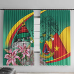 Monument de la Reunification Cameroun Window Curtain Coat Of Arms With Lily Flowers