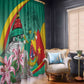 Monument de la Reunification Cameroun Window Curtain Coat Of Arms With Lily Flowers
