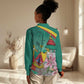 Monument de la Reunification Cameroun Women Casual Shirt Coat Of Arms With Lily Flowers