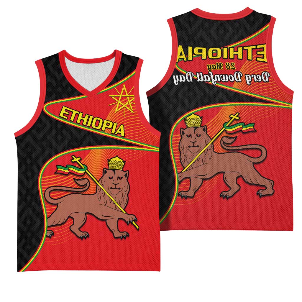 Ethiopia Derg Downfall Day Basketball Jersey Ethiopian Lion of Judah - African Pride