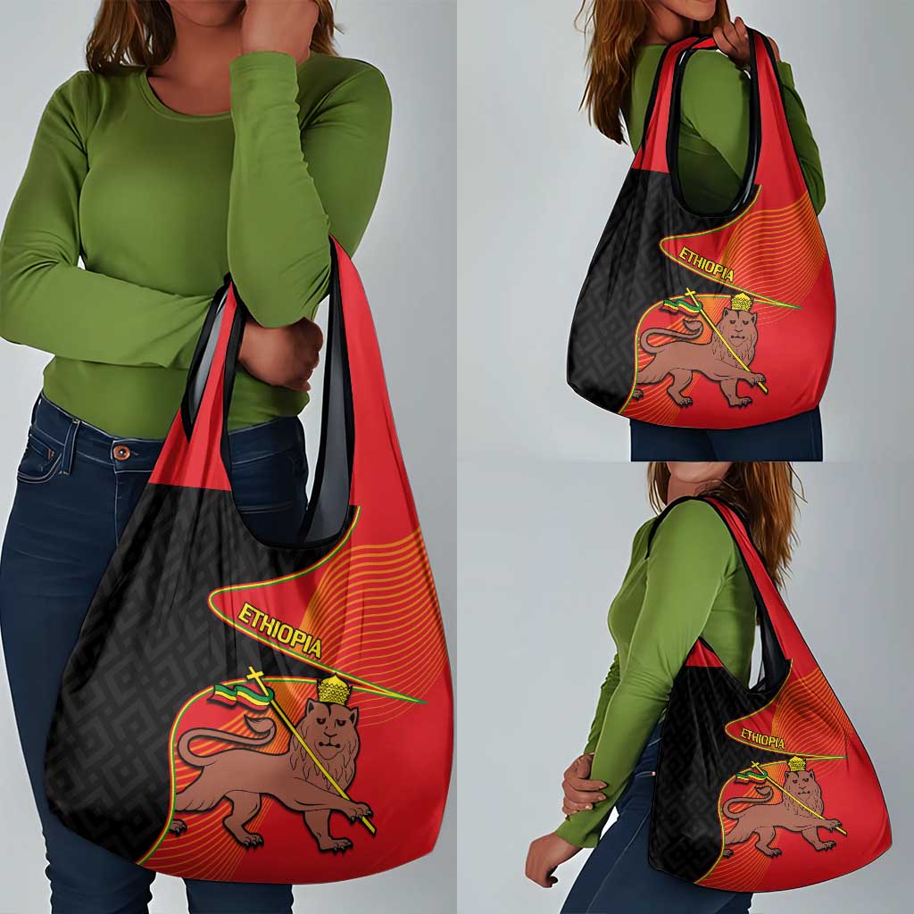 Ethiopia Derg Downfall Day Grocery Bag Ethiopian Lion of Judah