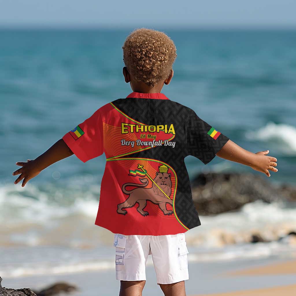 Ethiopia Derg Downfall Day Kid Hawaiian Shirt Ethiopian Lion of Judah